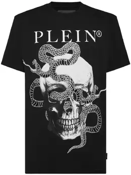 Philipp Plein: Чёрная футболка  Snake