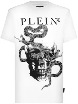 Philipp Plein: Белая футболка  Snake