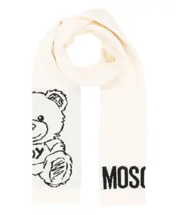 Moschino: Белый шарф  Teddy Bear