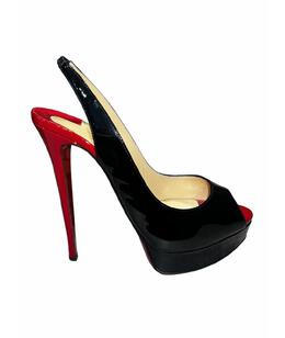 CHRISTIAN LOUBOUTIN: Чёрные босоножки 