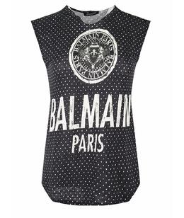 BALMAIN: Чёрная майка 