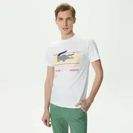 LACOSTE: Белая футболка 