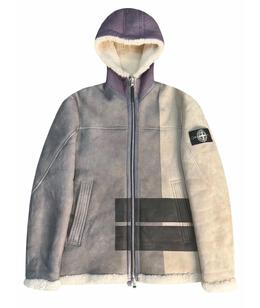 STONE ISLAND: Кожаная дублёнка 