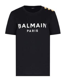 BALMAIN: Чёрная футболка 