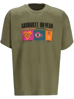 Carhartt WIP: Зелёная футболка 