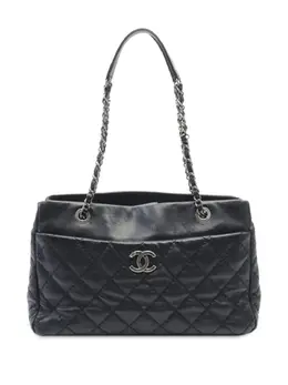 CHANEL Pre-Owned: Чёрная сумка-шоппер 