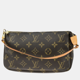 Louis Vuitton: Коричневый клатч  Pochette Accessoires