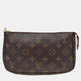 Louis Vuitton: Коричневый клатч  Pochette Accessoires