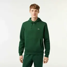 LACOSTE: Зелёная толстовка 