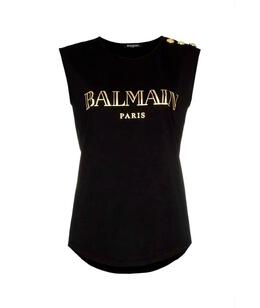 BALMAIN: Чёрная майка 