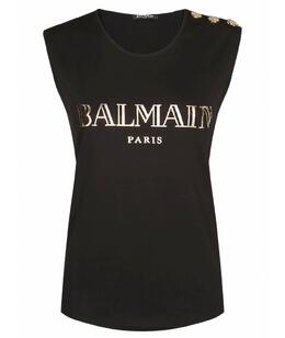 BALMAIN: Чёрная майка 