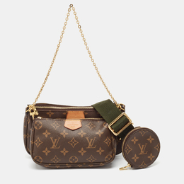 Louis Vuitton: Сумка  Pochette Accessoires цвета хаки