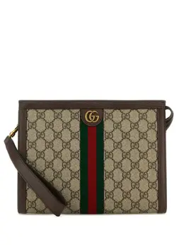 Gucci: Коричневый клатч  Ophidia