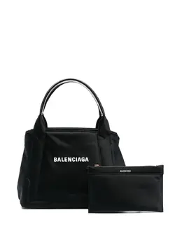 Balenciaga: Чёрная сумка-шоппер 