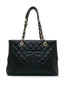 CHANEL Pre-Owned: Чёрная сумка-шоппер 