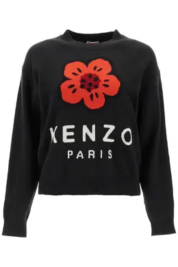 Kenzo: Свитер с цветочным принтом 