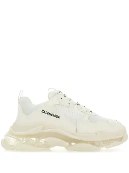 Balenciaga: Бежевые кроссовки  Triple S Clear Sole