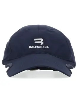 Balenciaga: Синяя кепка  Sporty B