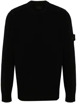 Stone Island: Чёрный свитер  Compass