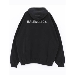 Balenciaga: Чёрная толстовка 