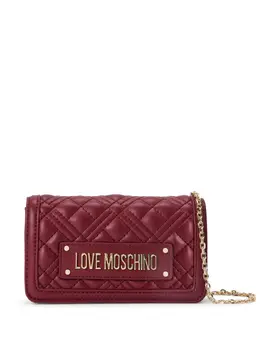 Love Moschino: Бордовый клатч 