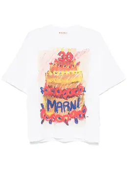 Marni: Белая футболка 