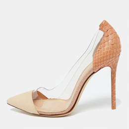 Gianvito Rossi: Бежевые туфли  Plexi