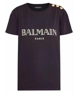 BALMAIN: Чёрная футболка 