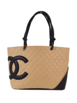 CHANEL Pre-Owned: Бежевая сумка-шоппер 