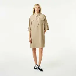 LACOSTE: Бежевое платье 