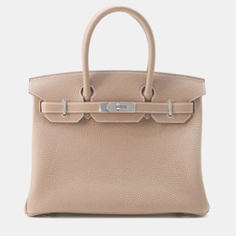 Hermes: Коричневая сумка-шоппер  Birkin 30