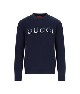 GUCCI: Синий свитер 