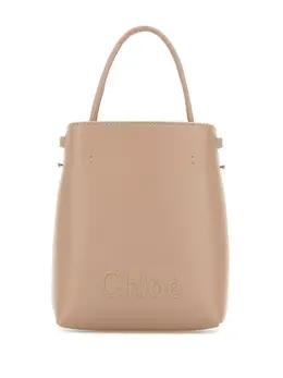 Chloé: Бежевая сумка-шоппер 