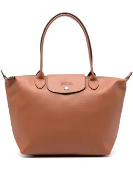 Longchamp: Коричневая сумка-шоппер  Le Pliage