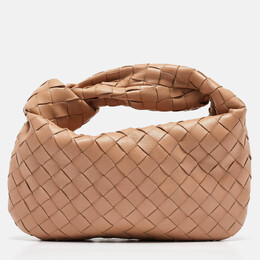 Bottega Veneta: Бежевая сумка  Intrecciato