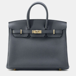 Hermes: Чёрная сумка-шоппер  Birkin 25