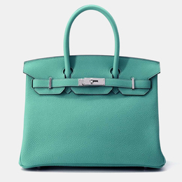 Hermes: Зелёная сумка-шоппер  Birkin 30