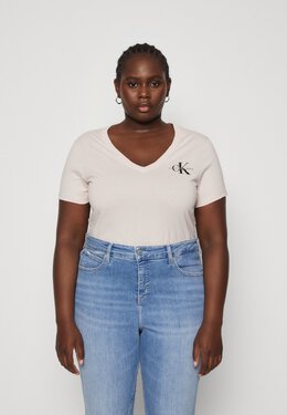 Calvin Klein Jeans: Футболка с v-образным вырезом 