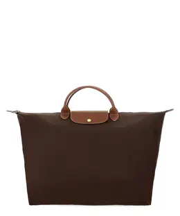 Longchamp: Коричневая сумка-шоппер  Le Pliage