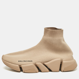 Balenciaga: Бежевые кроссовки  Speed Trainer