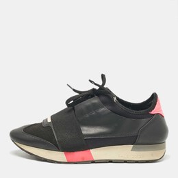 Balenciaga: Чёрные кроссовки  Race Runner