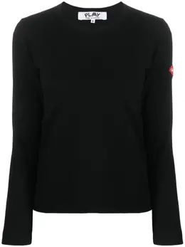 Comme Des Garçons Play: Чёрная футболка 
