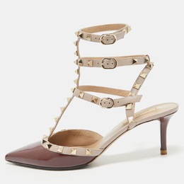 Valentino: Бордовые туфли  Rockstud