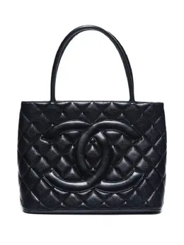 CHANEL Pre-Owned: Чёрная сумка-шоппер 