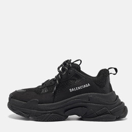 Balenciaga: Чёрные кроссовки  Triple S