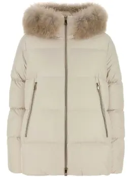 Moncler: Светлое пальто 