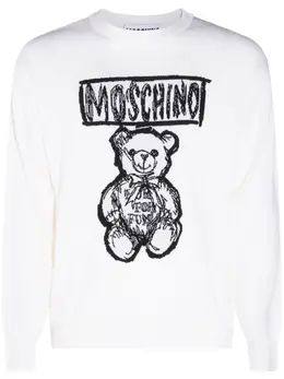 Moschino: Белый свитер  Teddy Bear