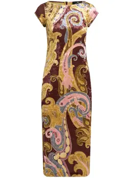ETRO: Бордовое платье 