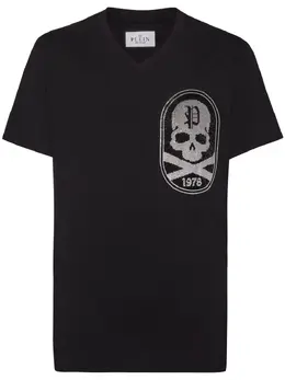 Philipp Plein: Хлопковая футболка  Skull