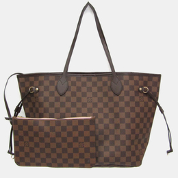 Louis Vuitton: Коричневая сумка-шоппер  Neverfull MM